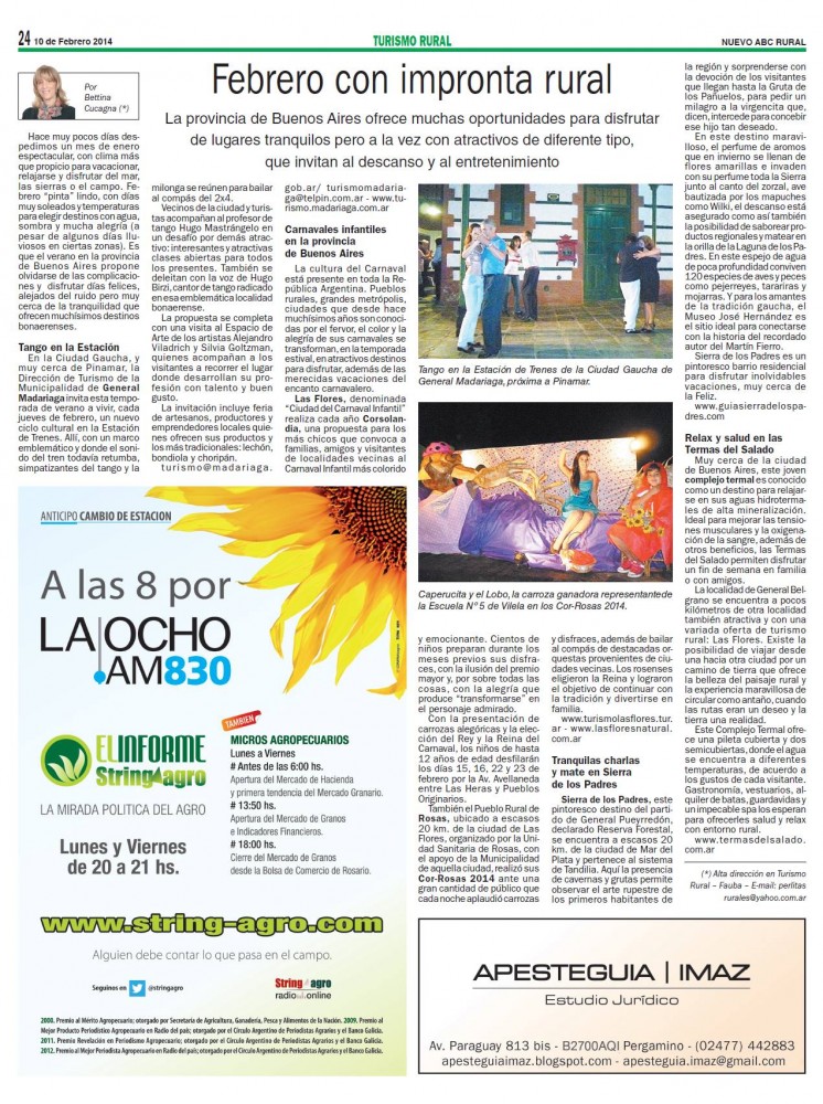 PERIDICO NUEVO ABC RURAL | Turismo Rural - 10 de Febrero 2014.